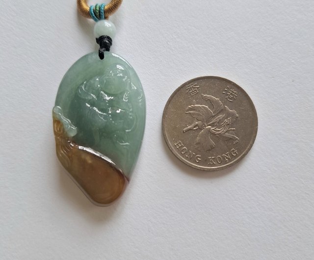 翡翠14K 布袋様ペンダントヘッドアンティーク