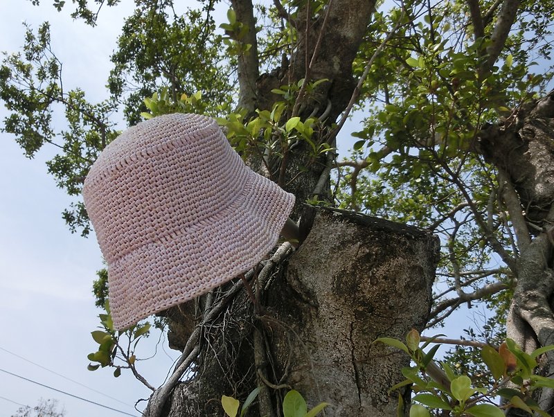 Braided hat fisherman hat sun hat straw hat mountaineering Mao pure handmade two-line crochet knitting - Hats & Caps - Paper 