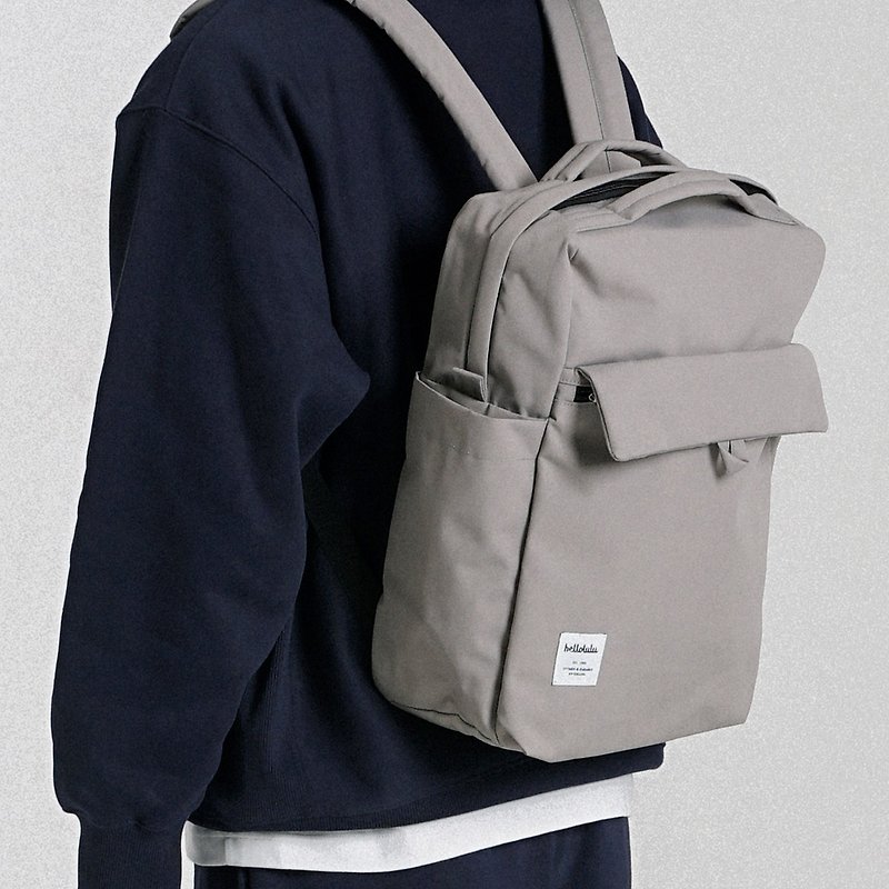 MINI CARTER ECO All Day Backpack, Backpack for 13 inch Laptop (Soft Gray) - กระเป๋าเป้สะพายหลัง - วัสดุอีโค สีเทา