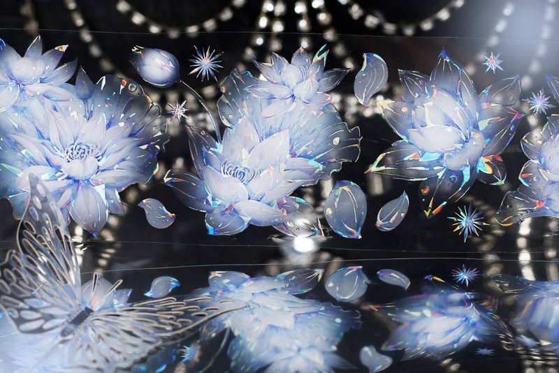 Snow Lotus Ripples Sezurenka Fairy Flower PET Japanese Paper Tape Shell Gloss 10m Roll Made in Taiwan - Washi Tape - Other Materials Transparent