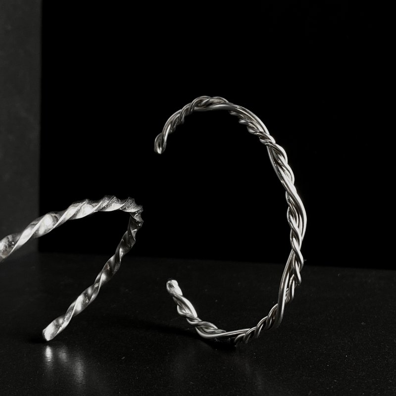 [Cultural Coin Handmade] New Taipei Metalworking Classroom・Handmade Experience Course・Sterling Silver Adjustable Bracelet (Thin) - Metalsmithing/Accessories - Sterling Silver 