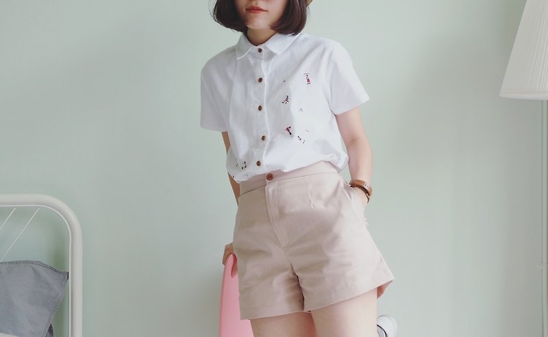 Basic shorts : Soft Pink - กางเกงขายาว - ผ้าฝ้าย/ผ้าลินิน สึชมพู