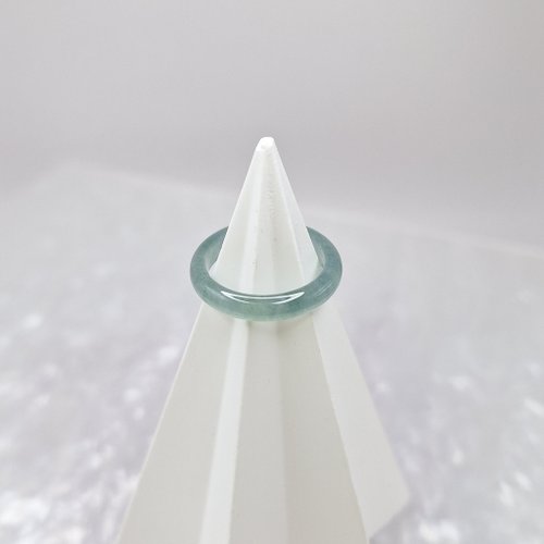 緣圓翡翠 瓜料起光藍水戒指 玉戒 國際圍近7 內徑14.5 | 天然A貨翡翠