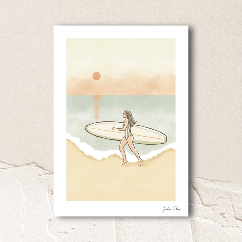 Heading to the Sea Printed Painting Wall Decor - โปสเตอร์ - กระดาษ ขาว