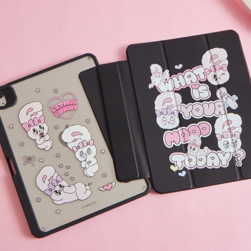 艾絲樂小兔心情問候強悍磁吸iPad三折/Y折保護殼 - 平板/電腦保護殼/保護貼 - 塑膠 多色