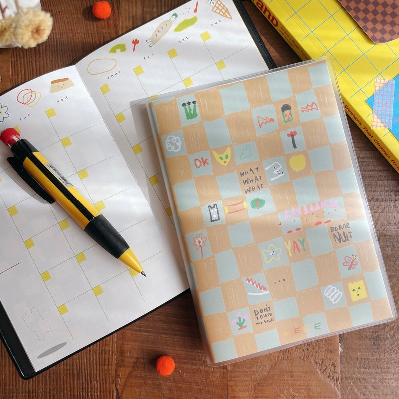 Macaron toe graphic pocket book, timeless perpetual calendar, matte cover | Jumping grid - Notebooks & Journals - Paper Orange