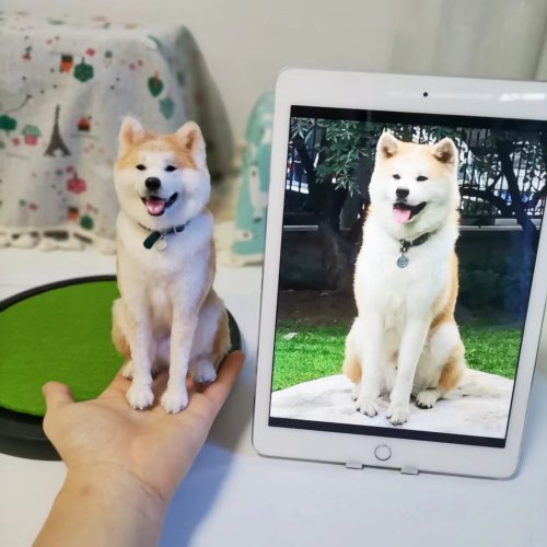 LifeXtyle 樂活式 客製化逼真秋田犬羊毛氈寵物娃娃定製複刻狗狗貓咪毛小孩公仔