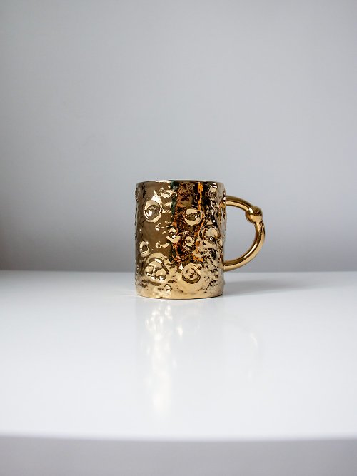 2B2G 璀璨金色復古星空馬克杯咖啡杯藝術手作陶瓷生日輕奢禮物