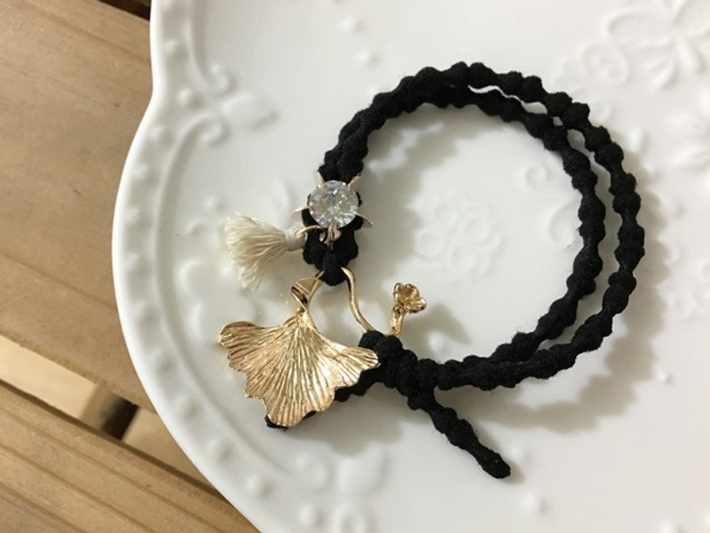 [髮圈手環] 銀杏流蘇髮圈/髮飾 - 髮夾/髮圈 - 其他金屬 多色