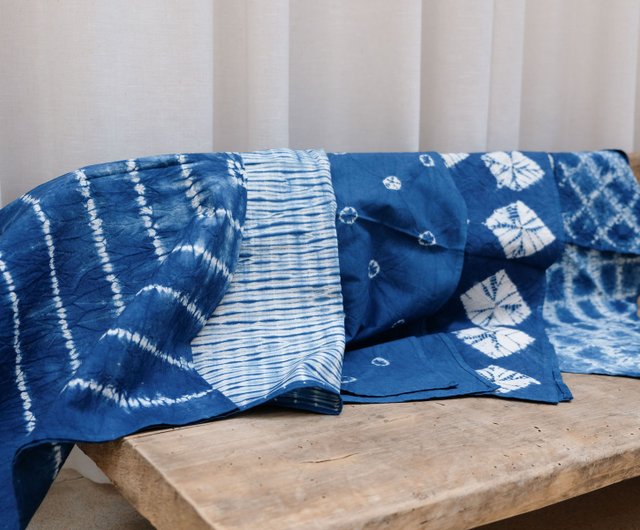 Indigo discount dyed blanket