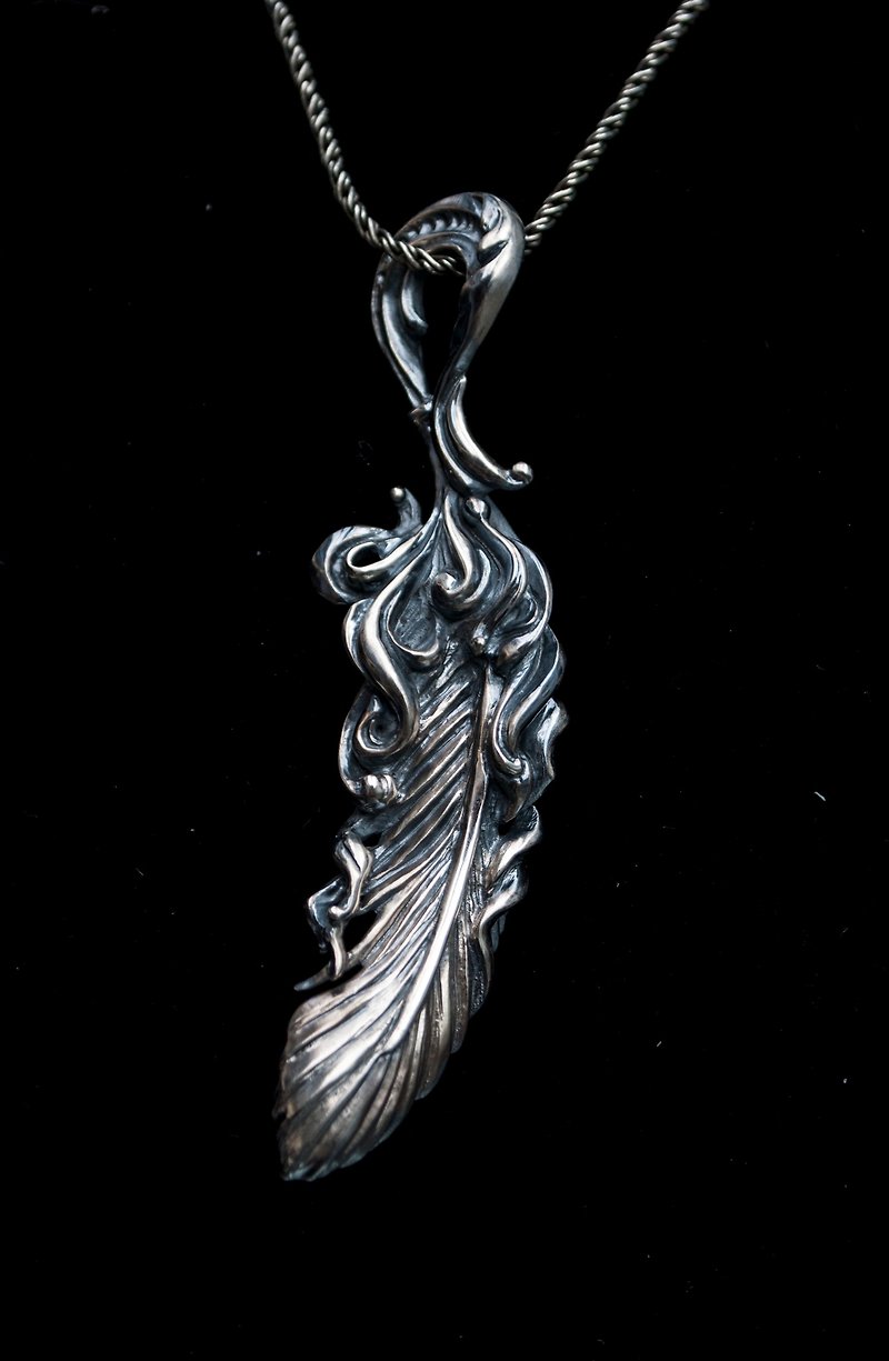 One book/handmade silverware/single pendant/yanyu - Necklaces - Sterling Silver Silver