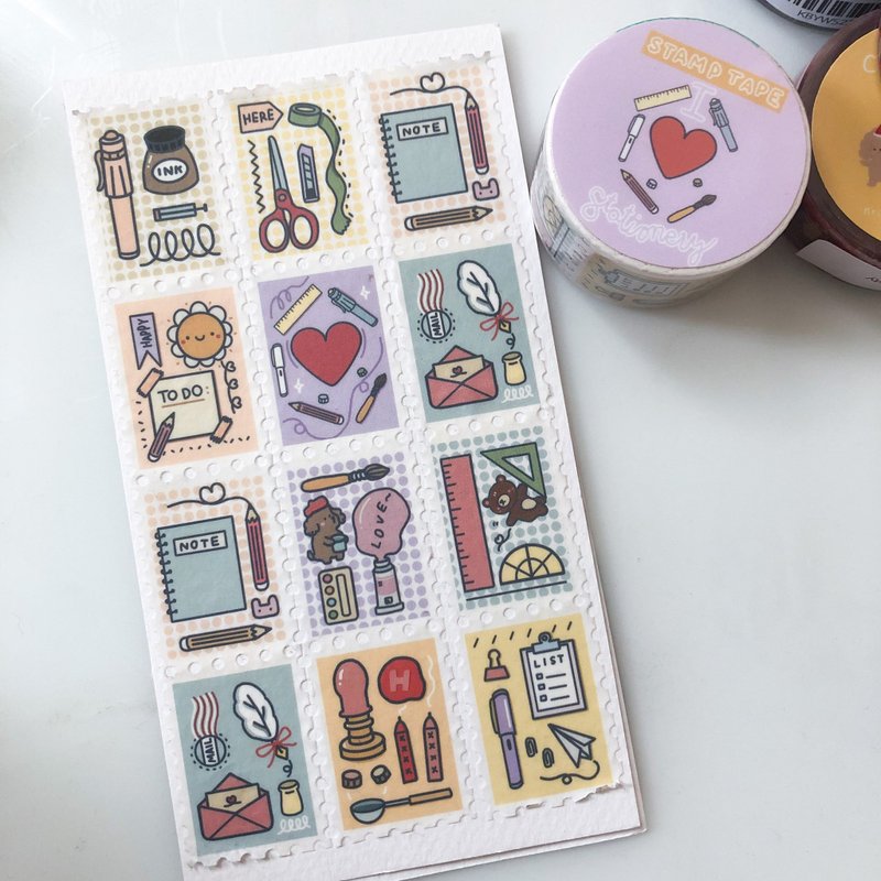 Paper Washi Tape Multicolor - Stamp tape I love stationery