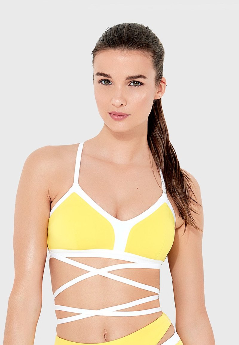 Helsinki Bikini Top - ชุดว่ายน้ำผู้หญิง - ผ้าฝ้าย/ผ้าลินิน สีเหลือง