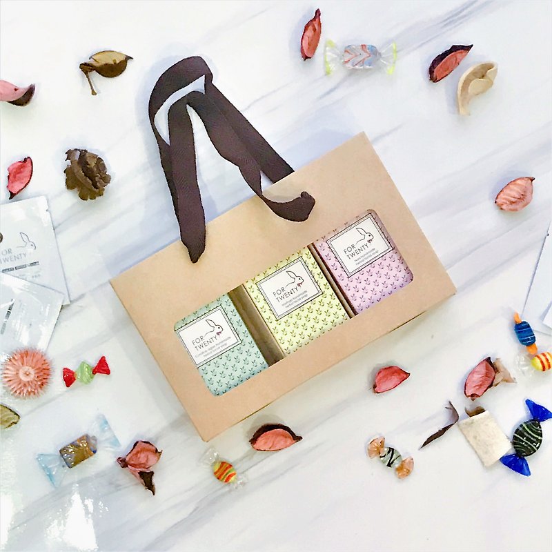 [Women's Day Limited]-Handmade facial soap three in gift box set - สบู่ - สารสกัดไม้ก๊อก สีนำ้ตาล