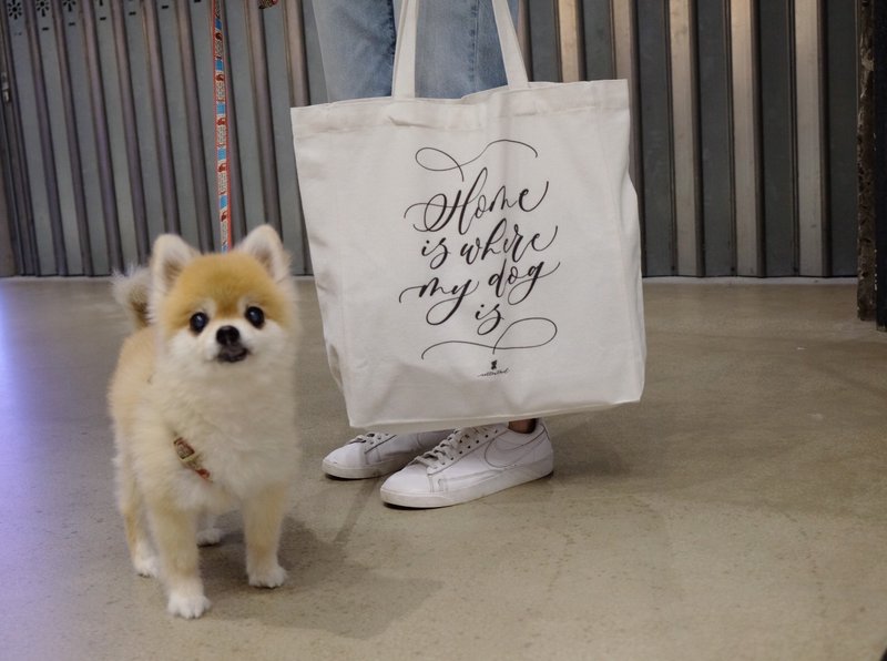 cottontail // Home is where my dog is // 帆布包 托特包 - 手提包/手提袋 - 其他材質 白色