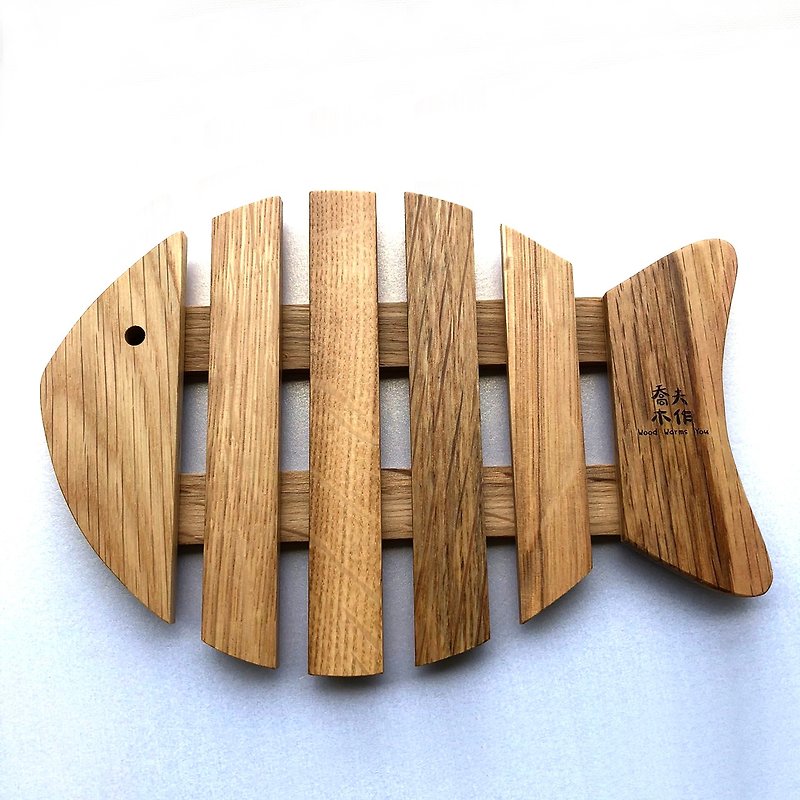 Every Year Fish Potholder White Oak - Place Mats & Dining Décor - Wood Brown
