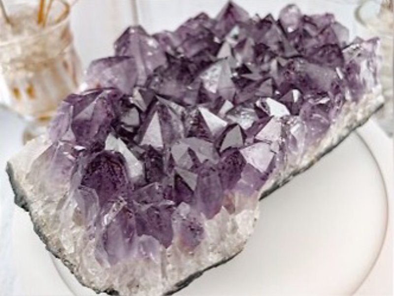 【塔山紫鈦晶簇】紫水晶簇擺件 風水辦公室小物 - 擺飾/家飾品 - 水晶 紫色