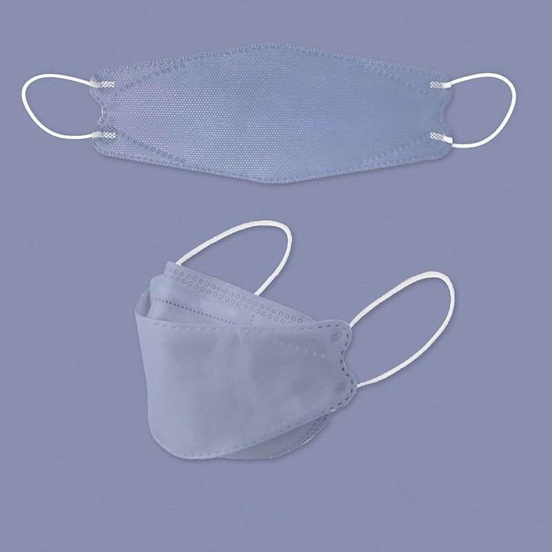 台灣製 4D立體醫療口罩(10入) 成人 木槿藍 l THG兆鼎生醫