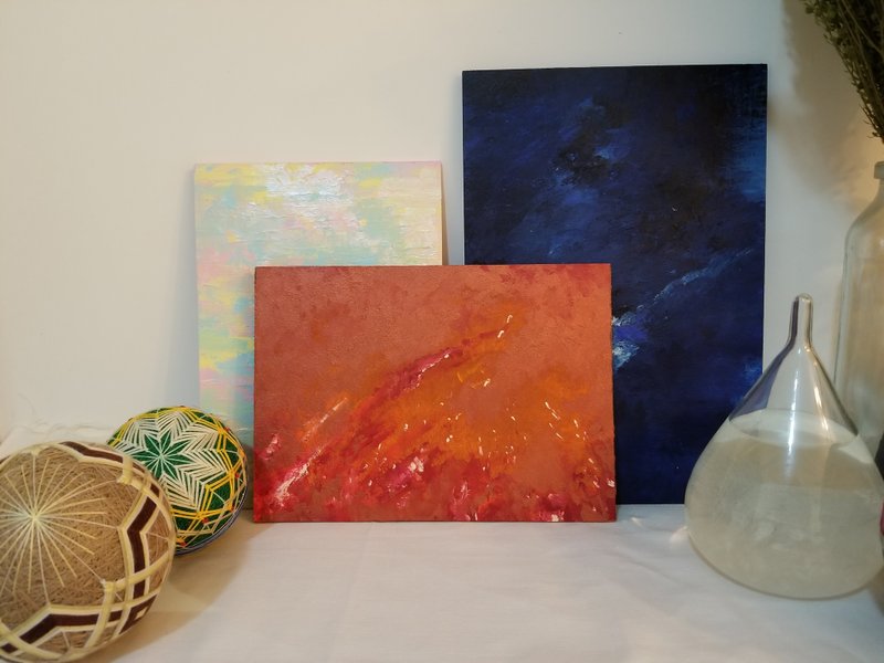 畫品 手繪 壓克力彩 木板畫 Acrylic Paint 燎原 - 海報/掛畫/掛布 - 顏料 紅色