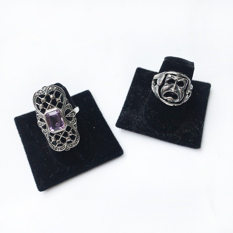英國925銀手工紫寶石戒指 | 925銀 英國 精工 手作 - 戒指 - 純銀 銀色