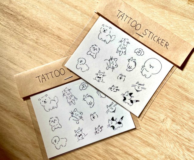いぬねこ タトゥーシール - ショップ pacho タトゥーシール - Pinkoi