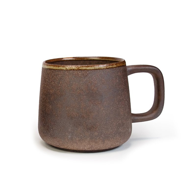 Aurli│Old Rock Mud Mountain Cup 5 Burnt 12oz - แก้วมัค/แก้วกาแฟ - วัสดุอื่นๆ สีนำ้ตาล