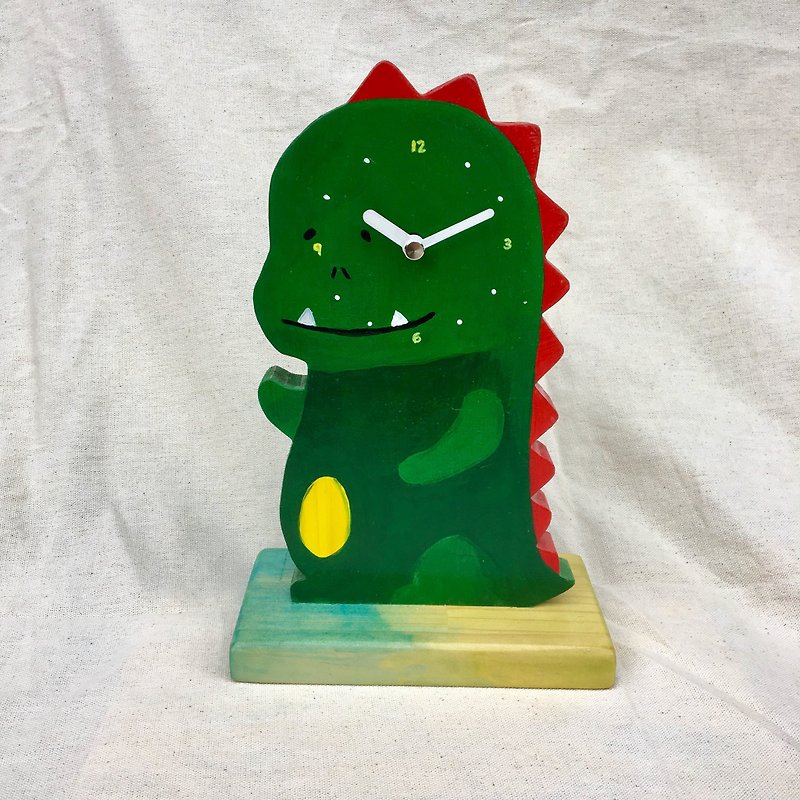 ไม้ นาฬิกา สีนำ้ตาล - woowood-little dinosaur clock