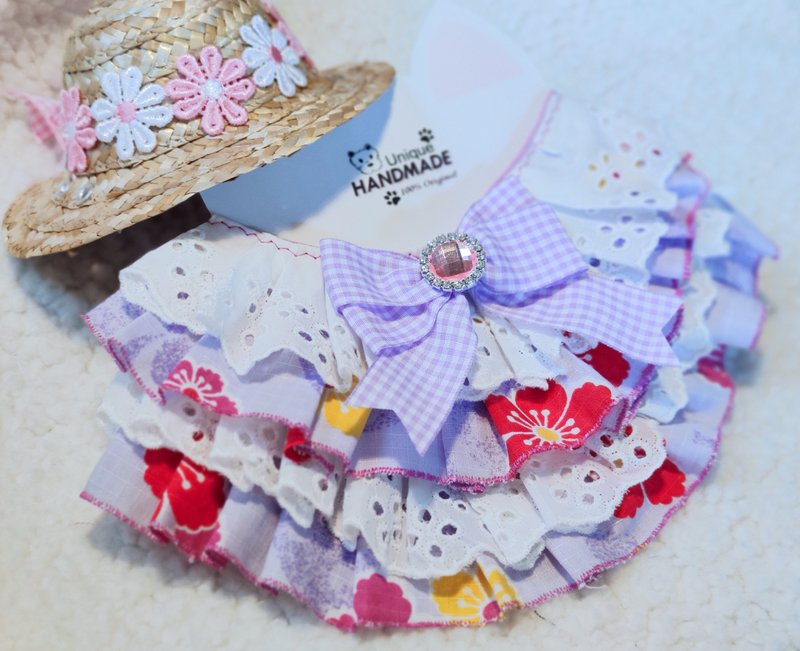 Summer Aloha 夏老威 造型頸飾 寵物 貓犬 狗狗 頸項 collar - 寵物衣服 - 棉．麻 紫色