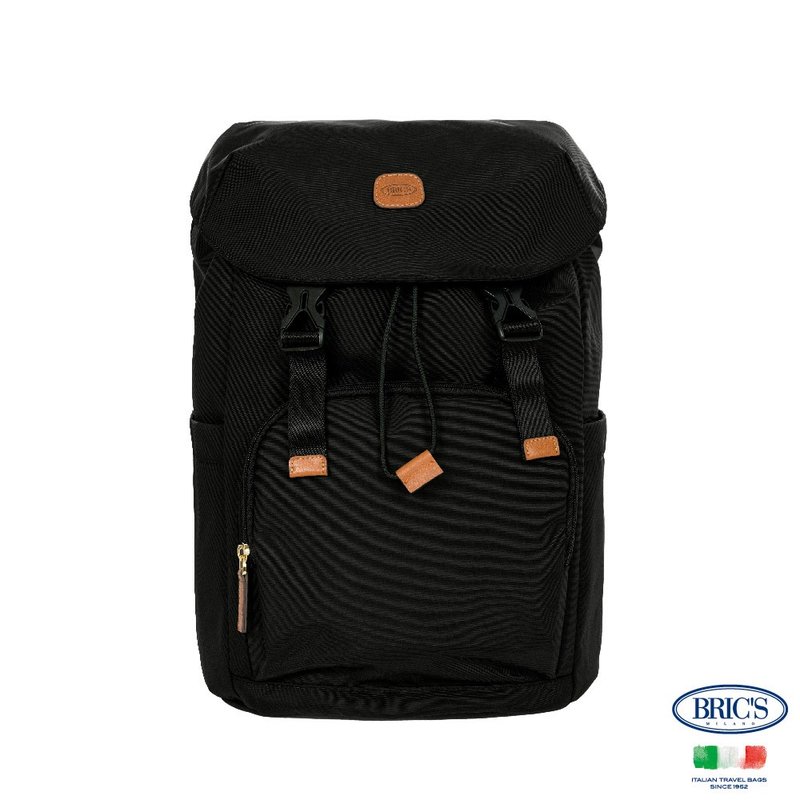 【BRIC' S】X collection 大開口旅行後背包(直)-黑色 - 後背包/背包/書包 - 其他材質 黑色