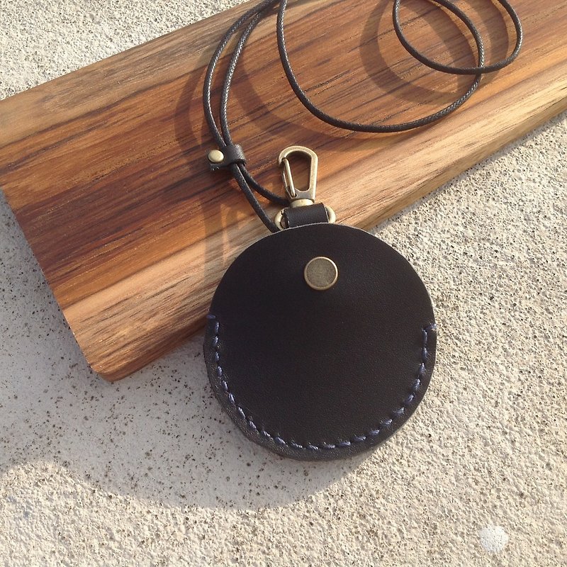 GOGORO key holster, induction hand-sewn, genuine leather [leather at the time] black - ที่ห้อยกุญแจ - หนังแท้ สีดำ
