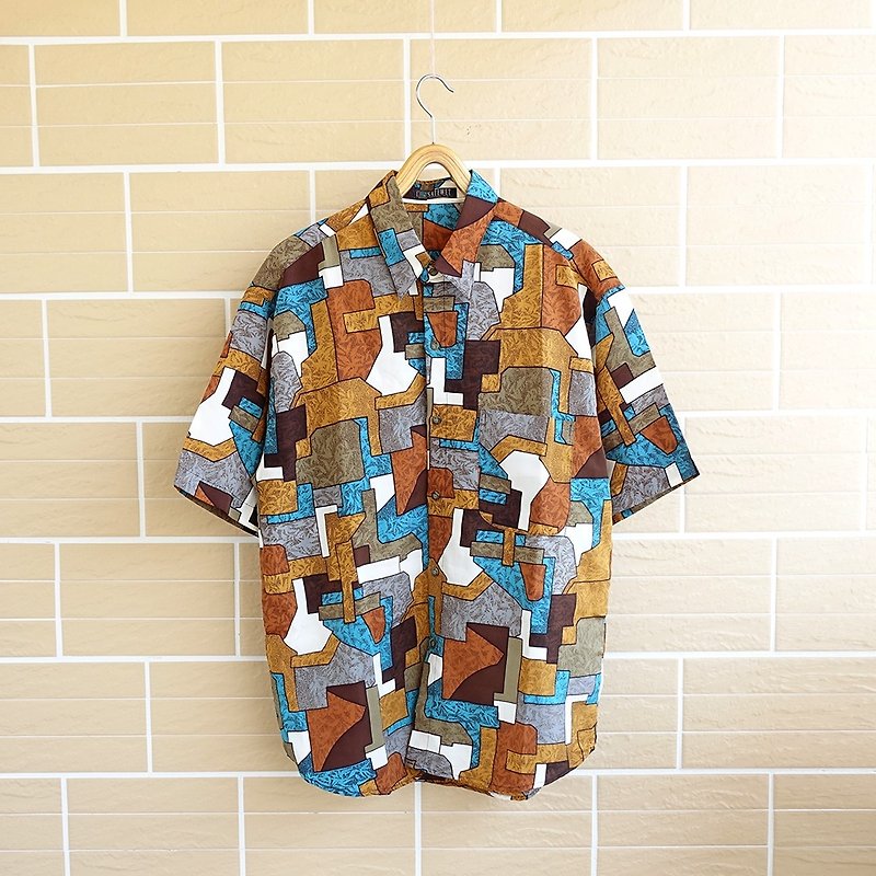 │Slowly│ Puzzle - vintage retro shirt │vintage literary... - Men's Shirts - Other Materials Multicolor
