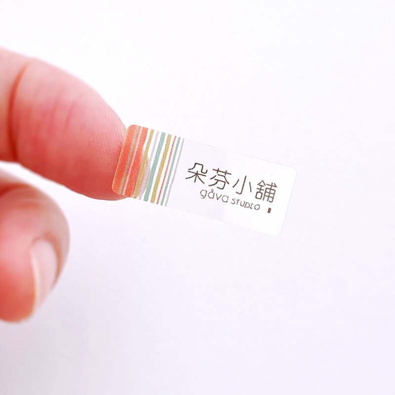 Transparent hand-painted line 10x25mm (transparent waterproof sticker) - Stickers - Waterproof Material Orange