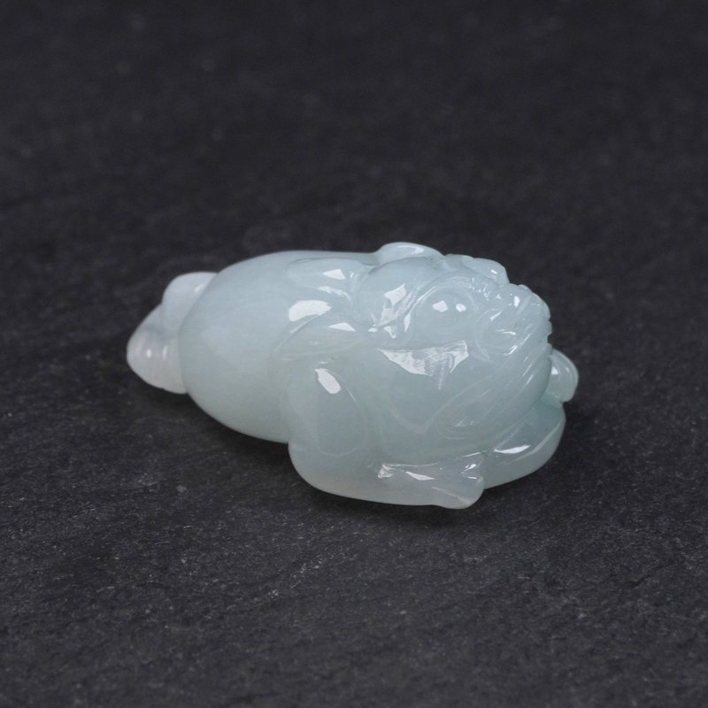 [Wealth-seeking beast] Ice jade three-legged toad | Natural Burmese jade A grade jade | Gifts - พวงกุญแจ - หยก สีใส