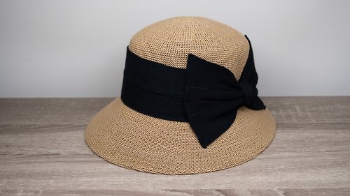 Natural Club 紙在乎你 英倫蝴蝶結淑女帽-自然 針織帽 漁夫帽 紙線編織 可水洗 台灣製