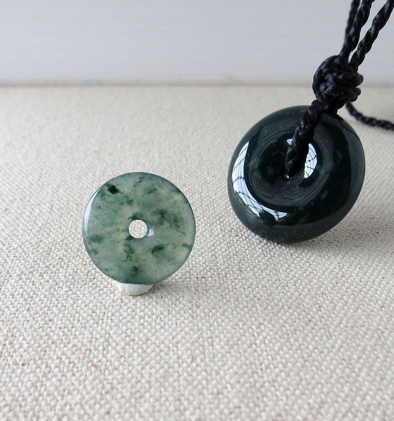 The birth year [Peace ‧ Ruyi] ice floating flower emerald silk wax line necklace*AB2*[four shares] - สร้อยคอ - เครื่องเพชรพลอย สีเขียว