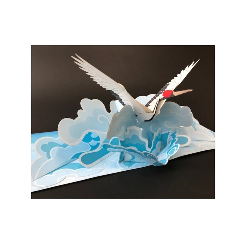 日本 Pop-up 紙雕3D立體卡片 飛翔丹頂鶴 - 卡片/明信片 - 紙 