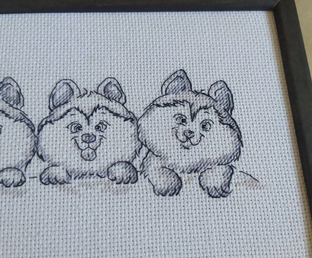 手作りの子犬の絵、犬のウォールアート、家の装飾用、完成したクロスステッチ - ショップ RomanovaCrossStitch ウォールデコ・壁紙 -  Pinkoi