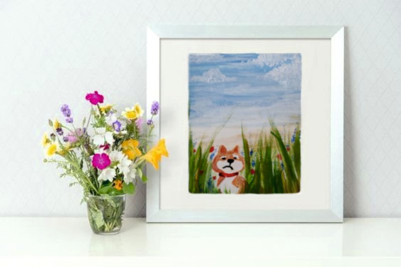 shiba inu baby Hand-painted picture - 其他 - 紙 多色