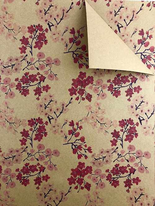 Crystal Rose Ribbon 緞帶專賣 日式春野櫻/牛皮紙/歐洲進口包裝紙
