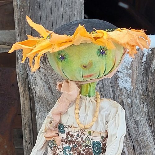 好娃娃 藝術娃娃向日葵圖案 pdf+影片 縫紉秋季裝飾和好禮物 diy