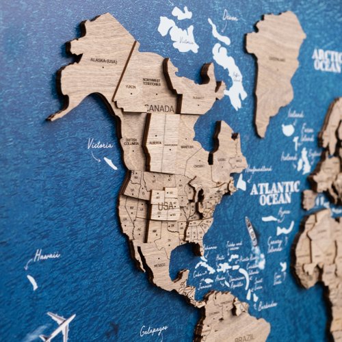 世界地図 木製 額 スペイン　壁掛け　アンティーク 壁掛け木製世界地図 | 68travel