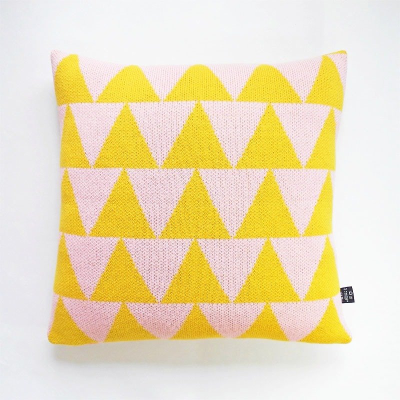 針織幾何抱枕套 - 枕頭/抱枕 - 聚酯纖維 黃色