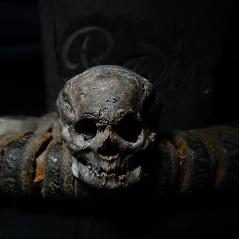 Bronze skull ring. - 戒指 - 其他材質 咖啡色