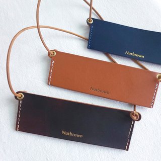 [Customized Gift] Handmade Genuine Leather - Eco-Friendly Beverage Bag Cup Cover/Customized Engraved English Name