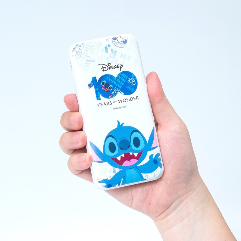 【童趣生活】迪士尼100周年史迪奇薄型行動電源10000mAh - 尿袋/行動電源/充電線 - 其他材質 藍色