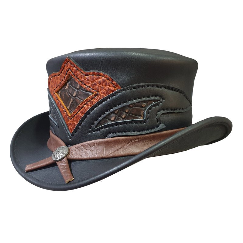 The Storm Leather Top Hat - 帽子 - 真皮 黑色