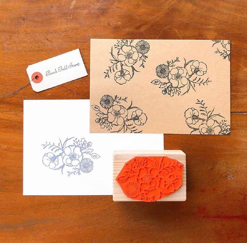Japanese anemone and flower stamp - Stamps & Stamp Pads - Other Materials 