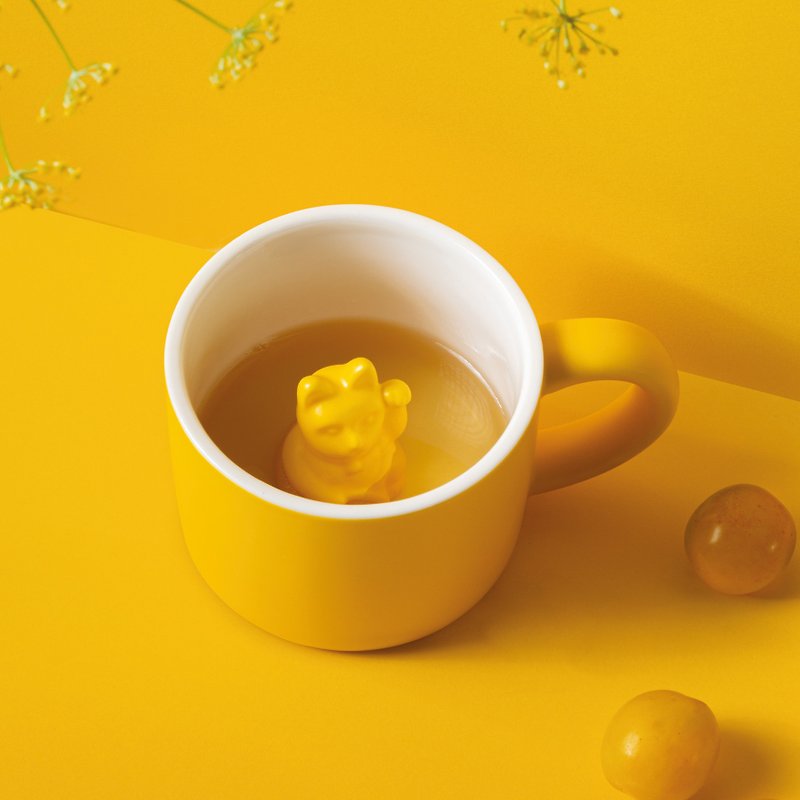 Donkey 招財貓造型馬克杯 - 咖啡杯 - 玻璃 黃色