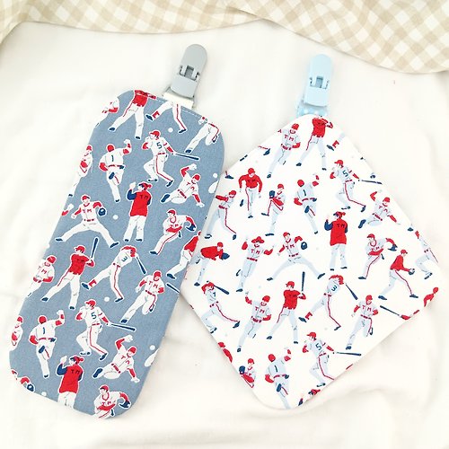 QQ rabbit 手工嬰幼兒精品 彌月禮盒 棒球隊-2色可選。雙面日本棉布附夾手帕 (可繡名字)