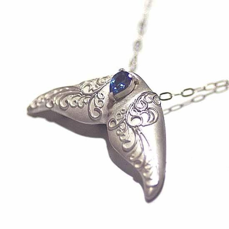 Reversible fin pendant R size [Free shipping] - Necklaces - Other Metals Blue